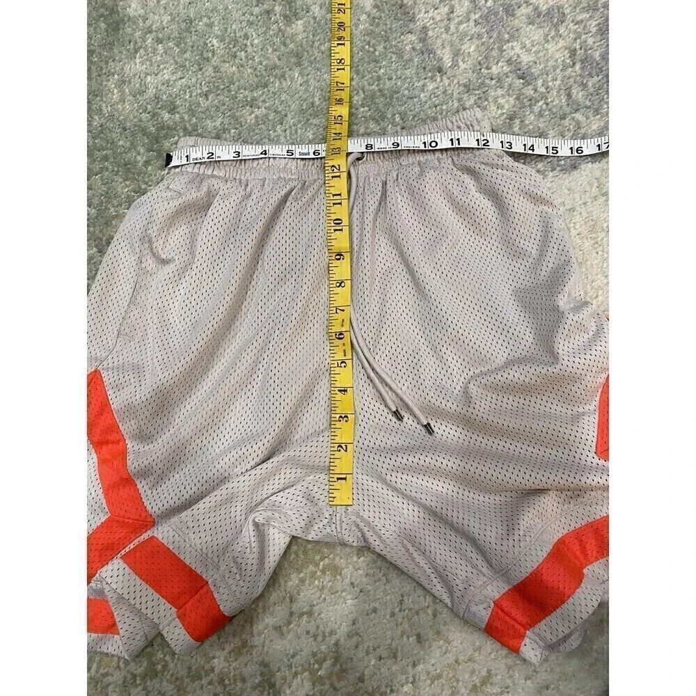 Air Jordan Men Activewear Shorts Medium White Last Shot Diamond Mesh Basketball